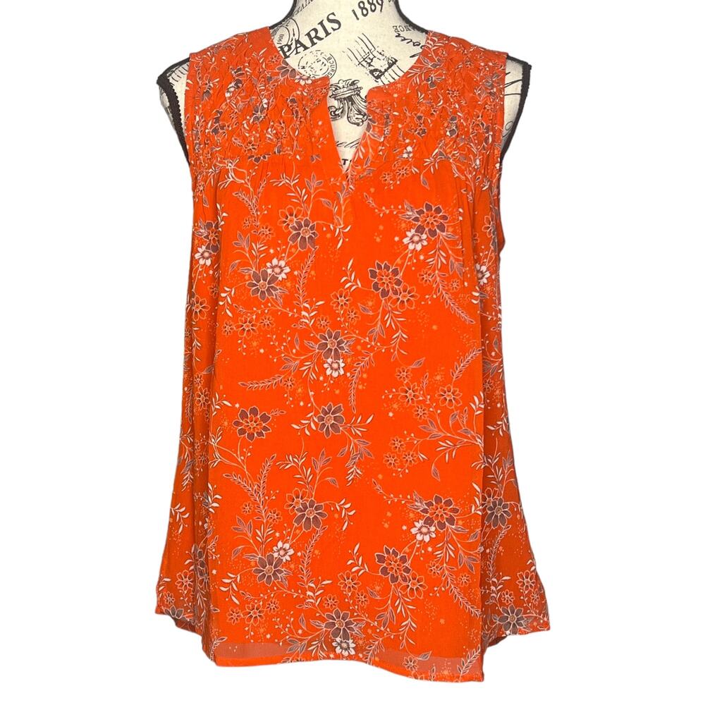 Daniel Rainn (S) Carin Smocked Bib Blouse - Stitch Fix Split Neck Sleeveless Top